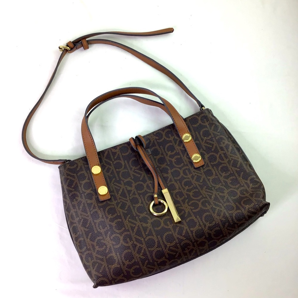 Calvin Klein Brown Monogram Logo Signature Tote